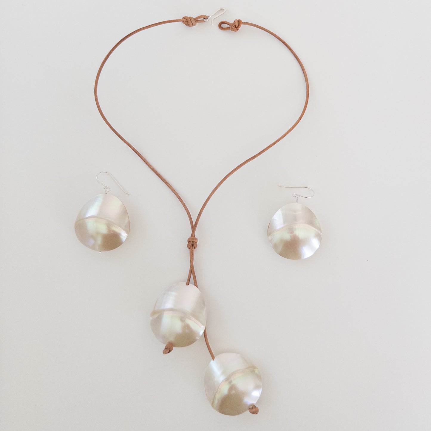Round Mother of Pearl Earrings