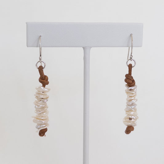 Freshwater Keshi Chip Pearl Earrings