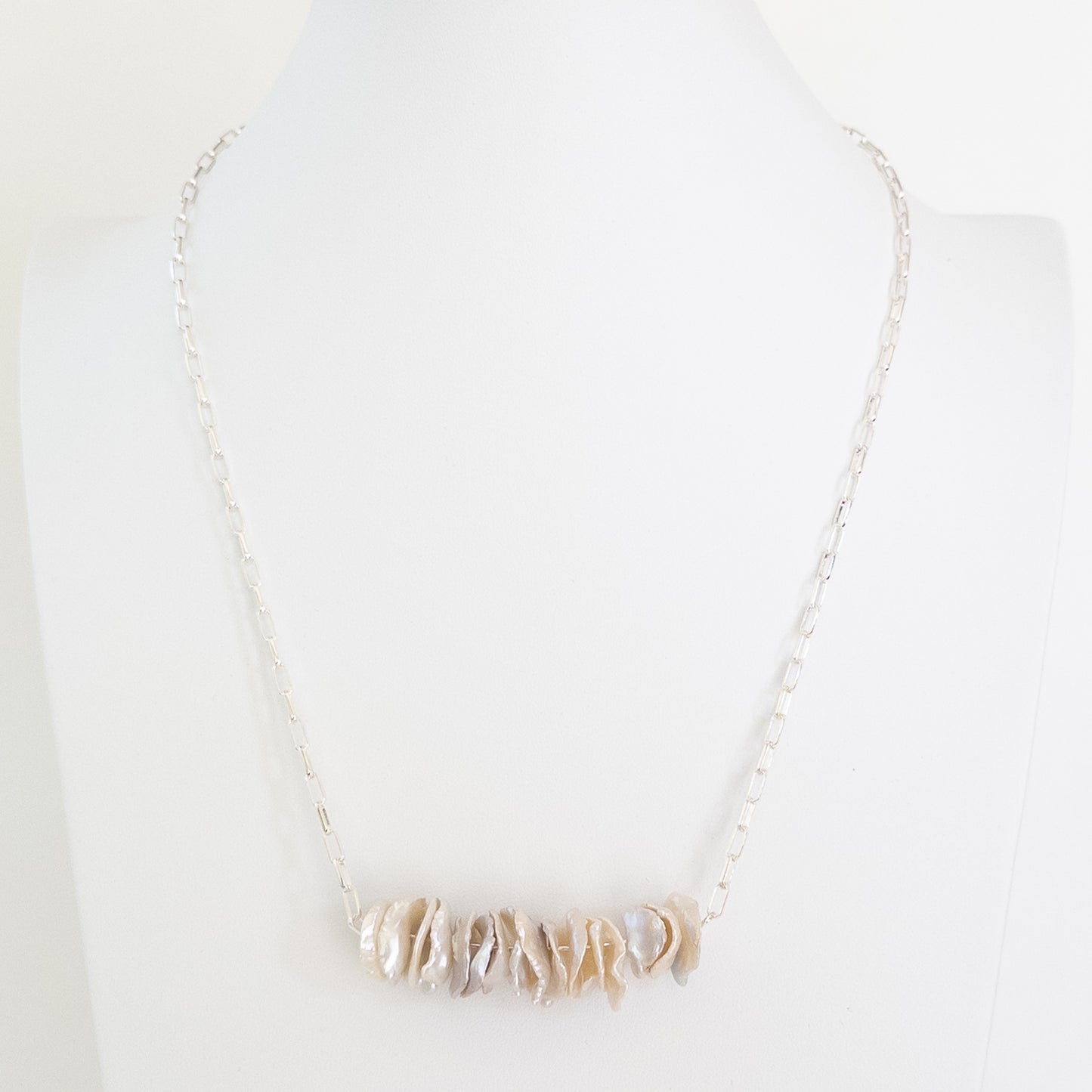 Keshi Coin Pearl Stone Necklace