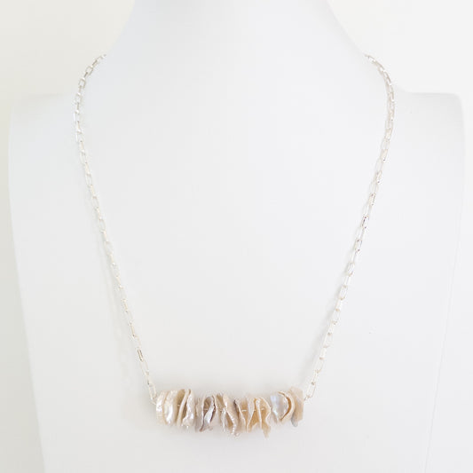 Keshi Coin Pearl Stone Necklace