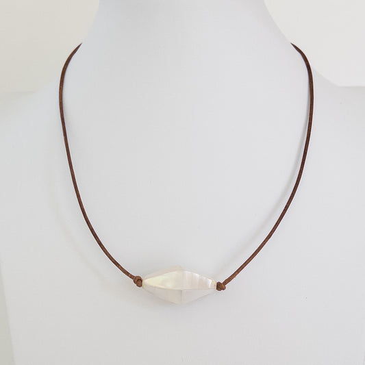 Geometric Mother of Pearl Necklace