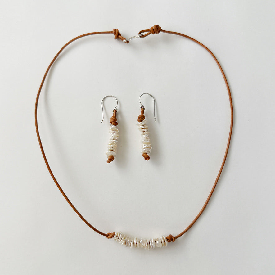 Freshwater Keshi Chip Pearl Earrings