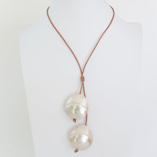 Round Double Mother of Pearl Necklace