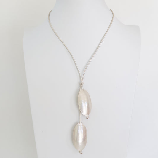 Oval Double Mother of Pearl Necklace