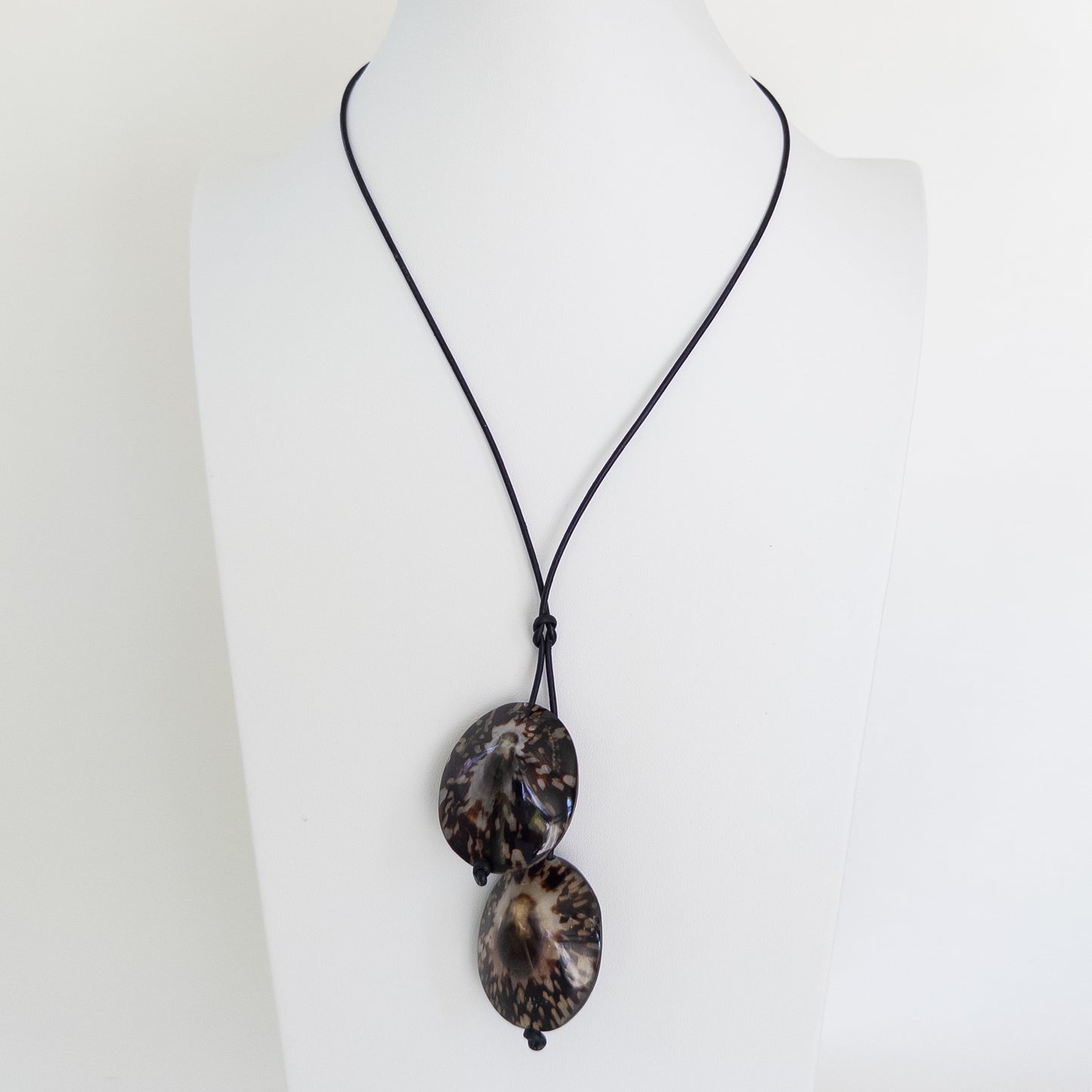 Double Owl Limpet Shell Necklace