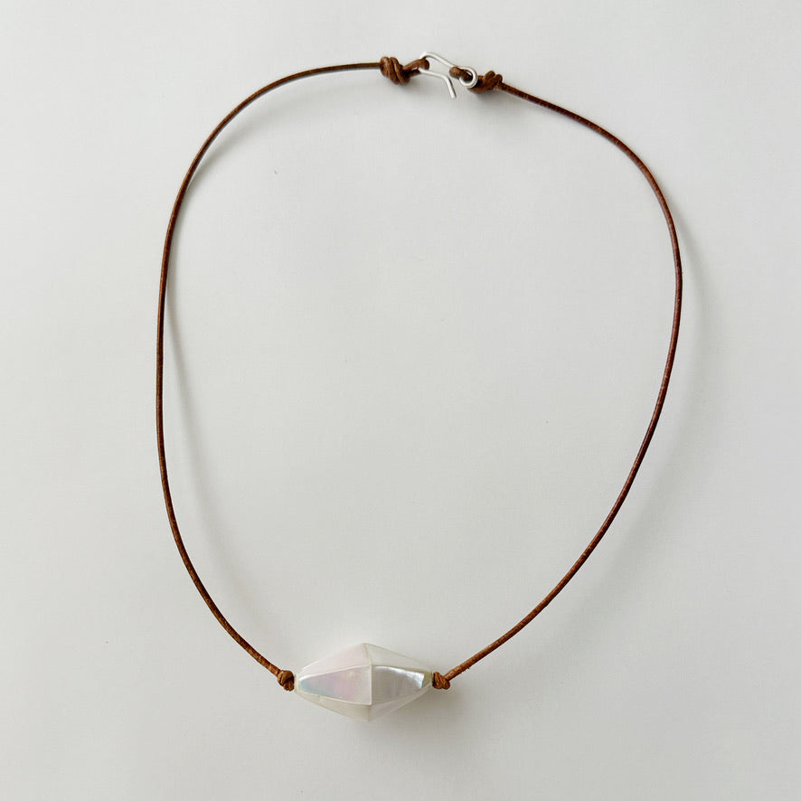 Geometric Mother of Pearl Necklace